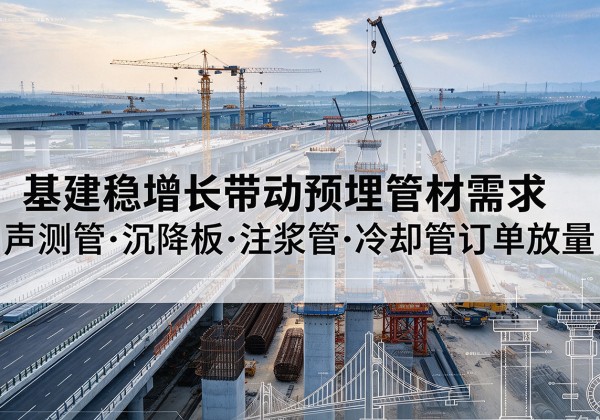 三江基建稳增长带动预埋监测管材需求，声测管、沉降板、注浆管订单持续放量